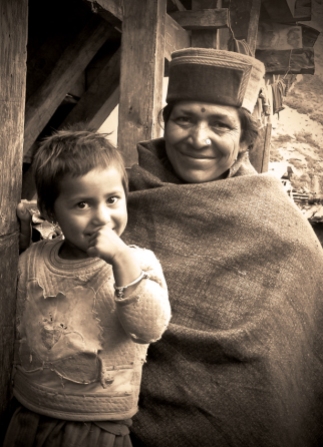 Chitkul woman and child. Chitkul, Himalayas.