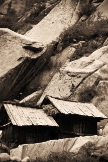 Local storehouses. Chitkul, Himalayas.